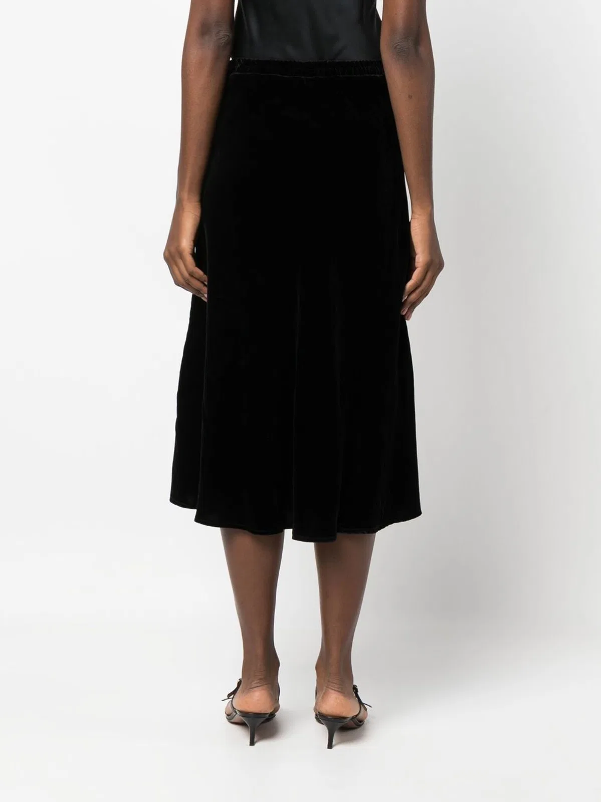Gold Hawk Velvet Long Skirt