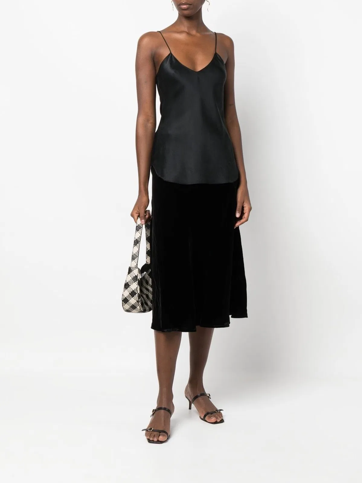 Gold Hawk Velvet Long Skirt