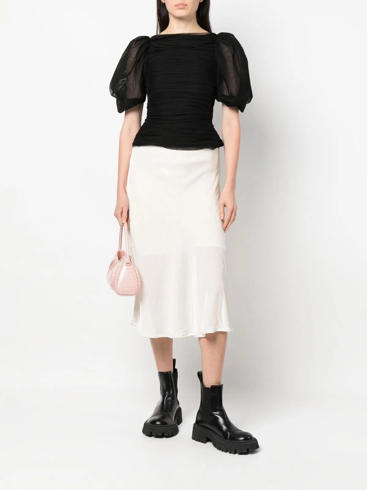 Gold Hawk Velvet Long Skirt