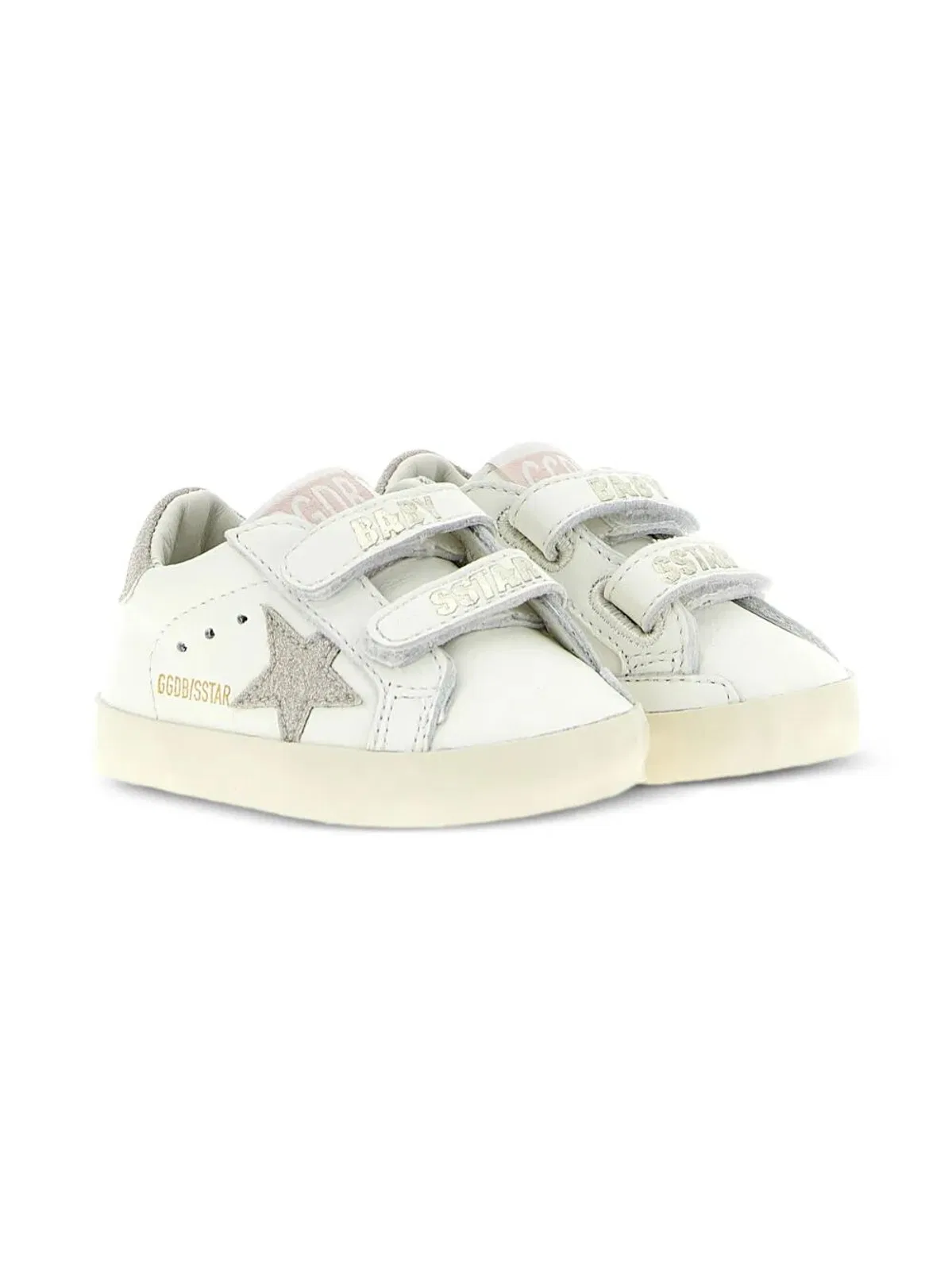 Golden Goose Kids Baby Old School Sneakers In White/P