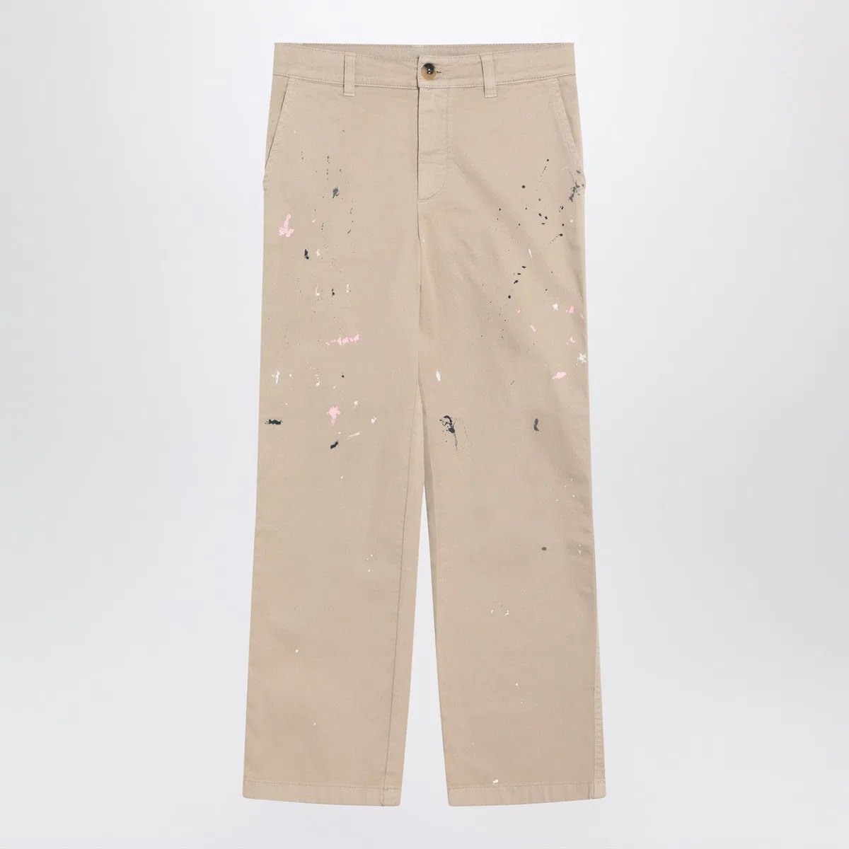 Golden Goose Beige Trousers With Splatter Details