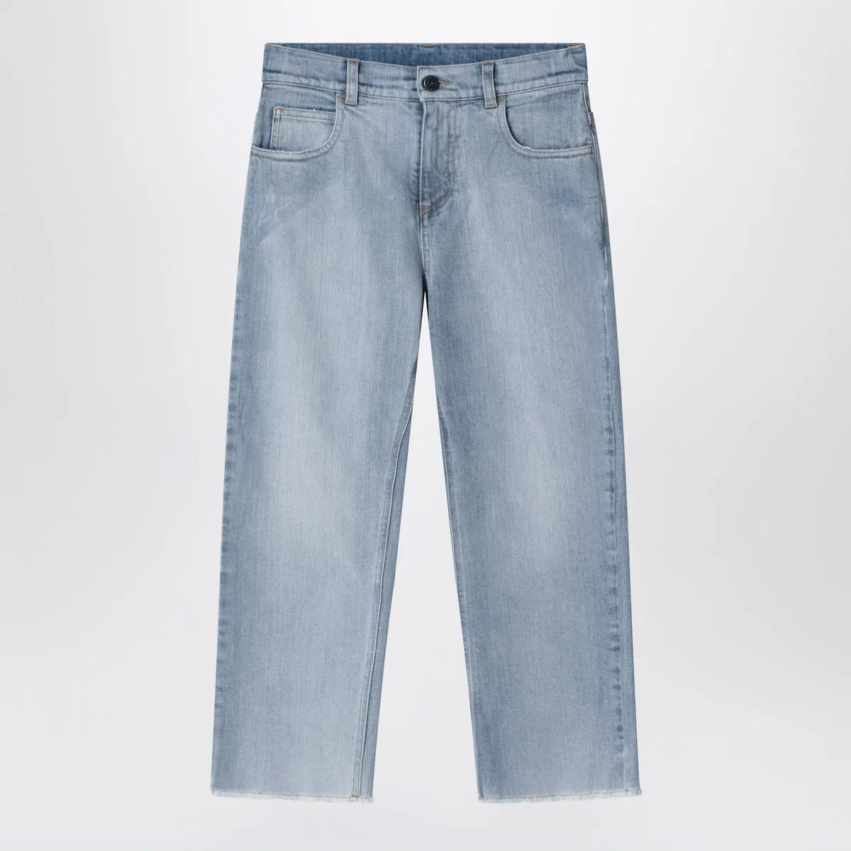 Golden Goose Medium Blue Jeans With Logo Embroidery