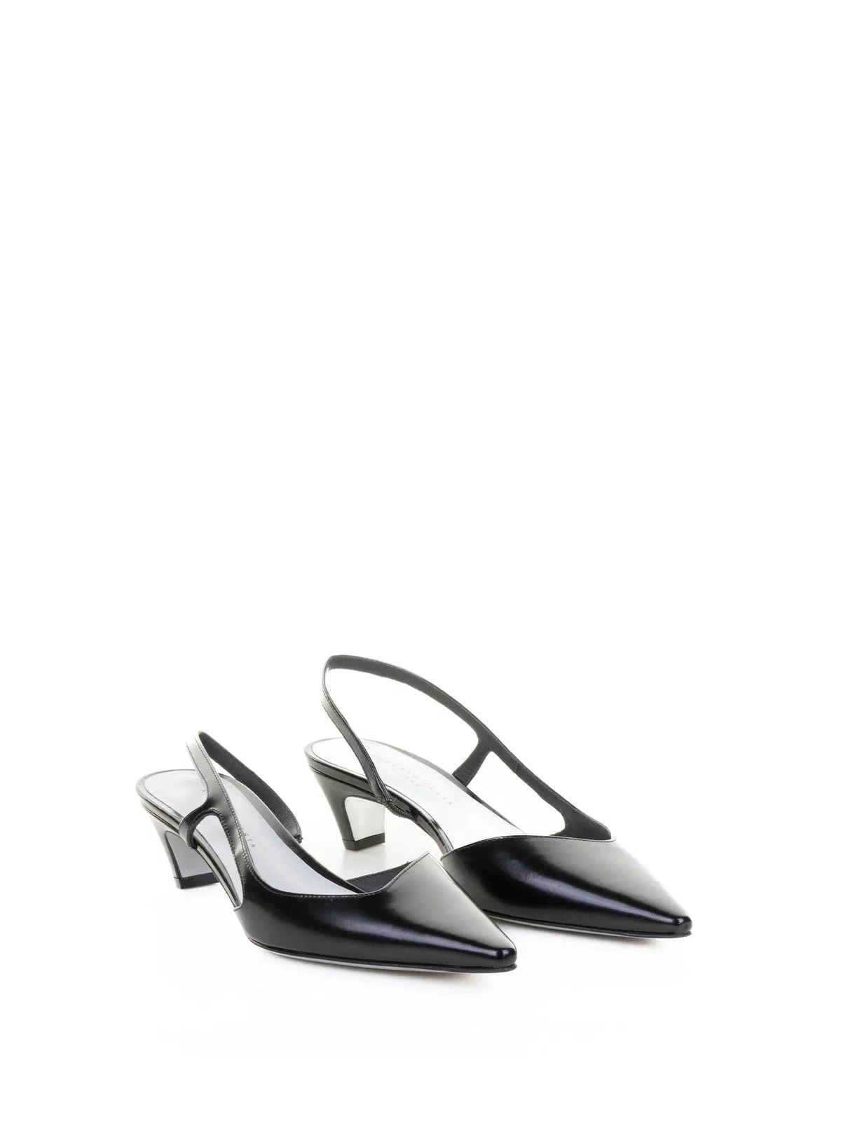 Roberto Festa Black Brushed Leather Slingback Pump