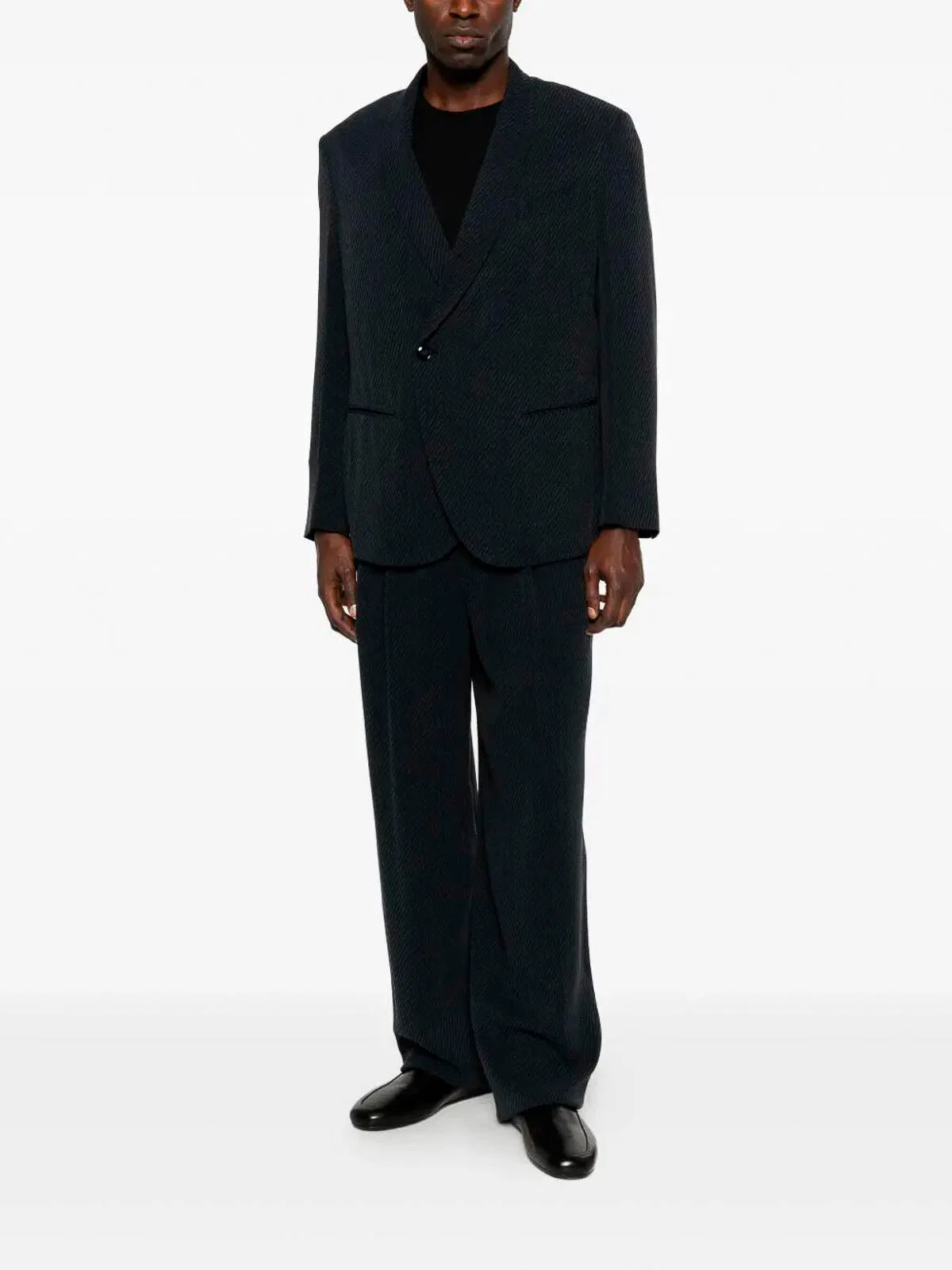 Giorgio Armani Blue Viscose Cupro Suit