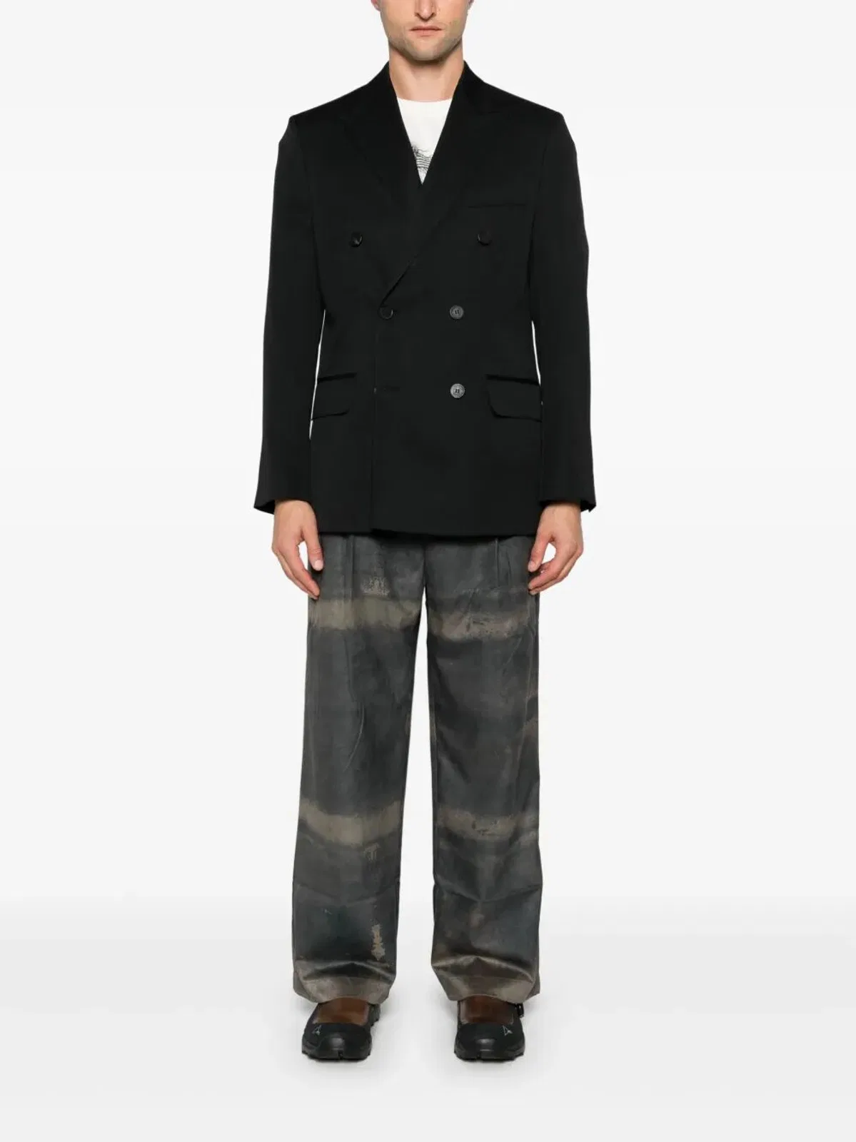 Golden Goose "Golden M`S" Double Breasted Blazer Ligh
