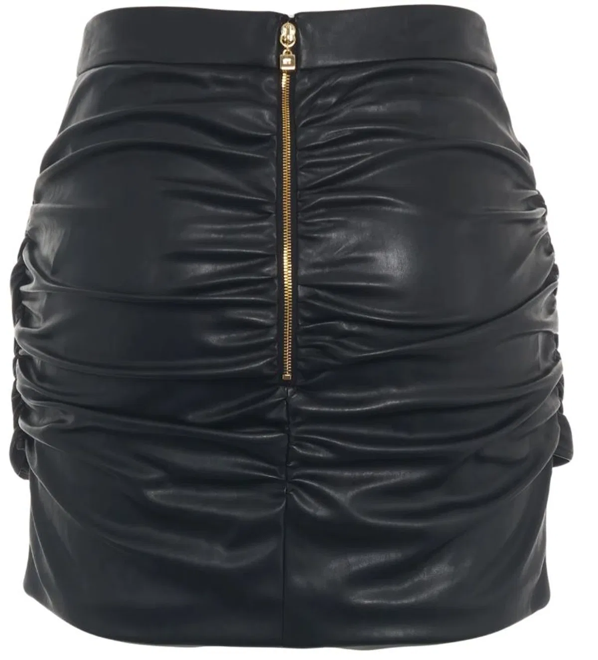 Elisabetta Franchi Black Ruched Effect Tie-Front Detail Dra