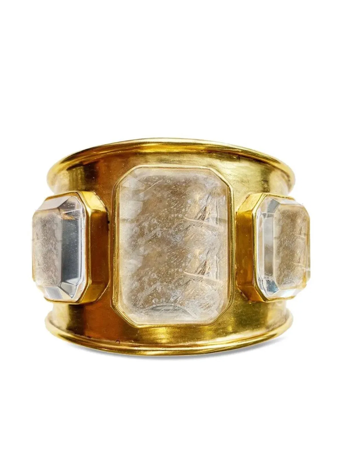 Goossens Brazalete Cristal De Roca Dorado