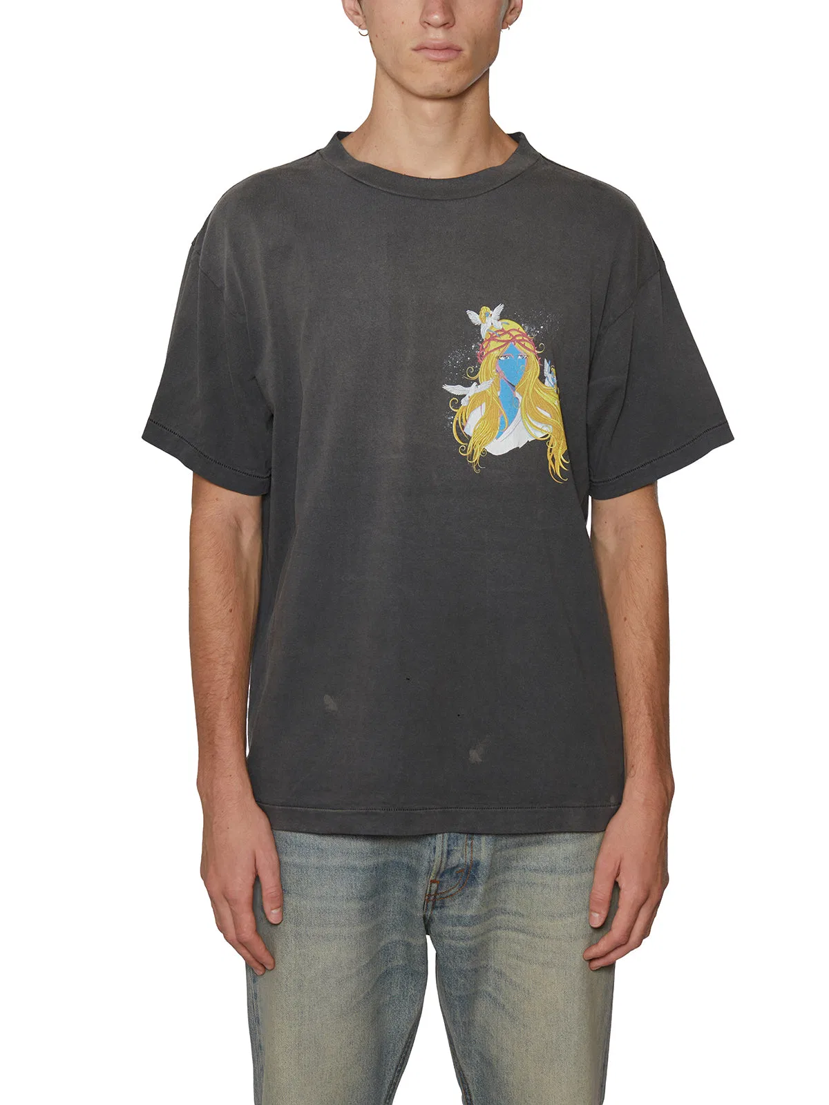 Saint Mxxxxxx T-Shirt In Cotone Con Stampa