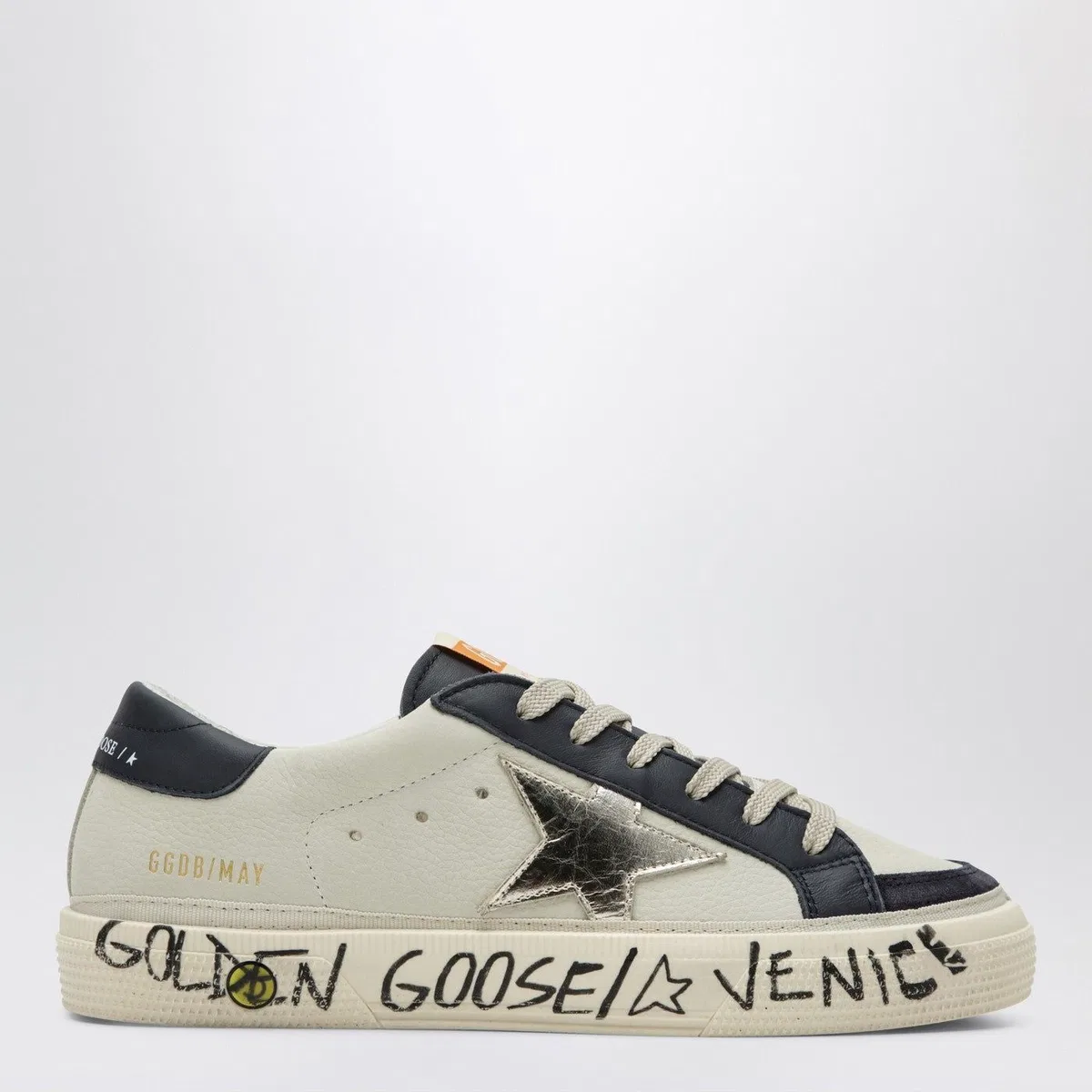 Golden Goose Kids White/Blue May Sneakers With Platin