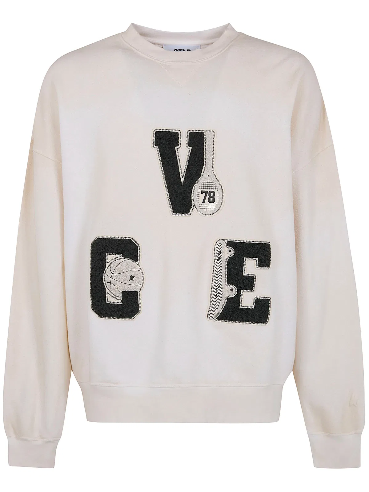 Golden Goose White Crewneck Sweatshirt With Patches