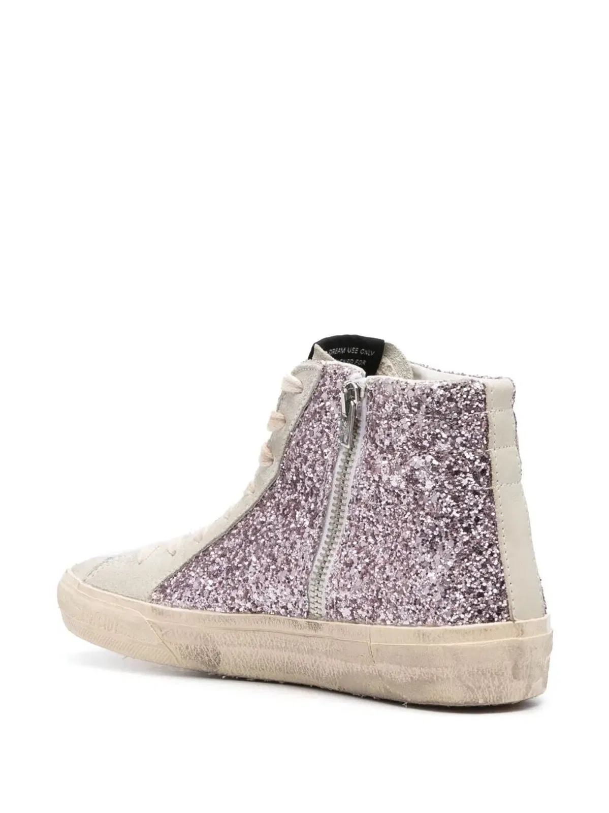 Golden Goose "Slide" Glitter Upper Suede Toe Shiny Le