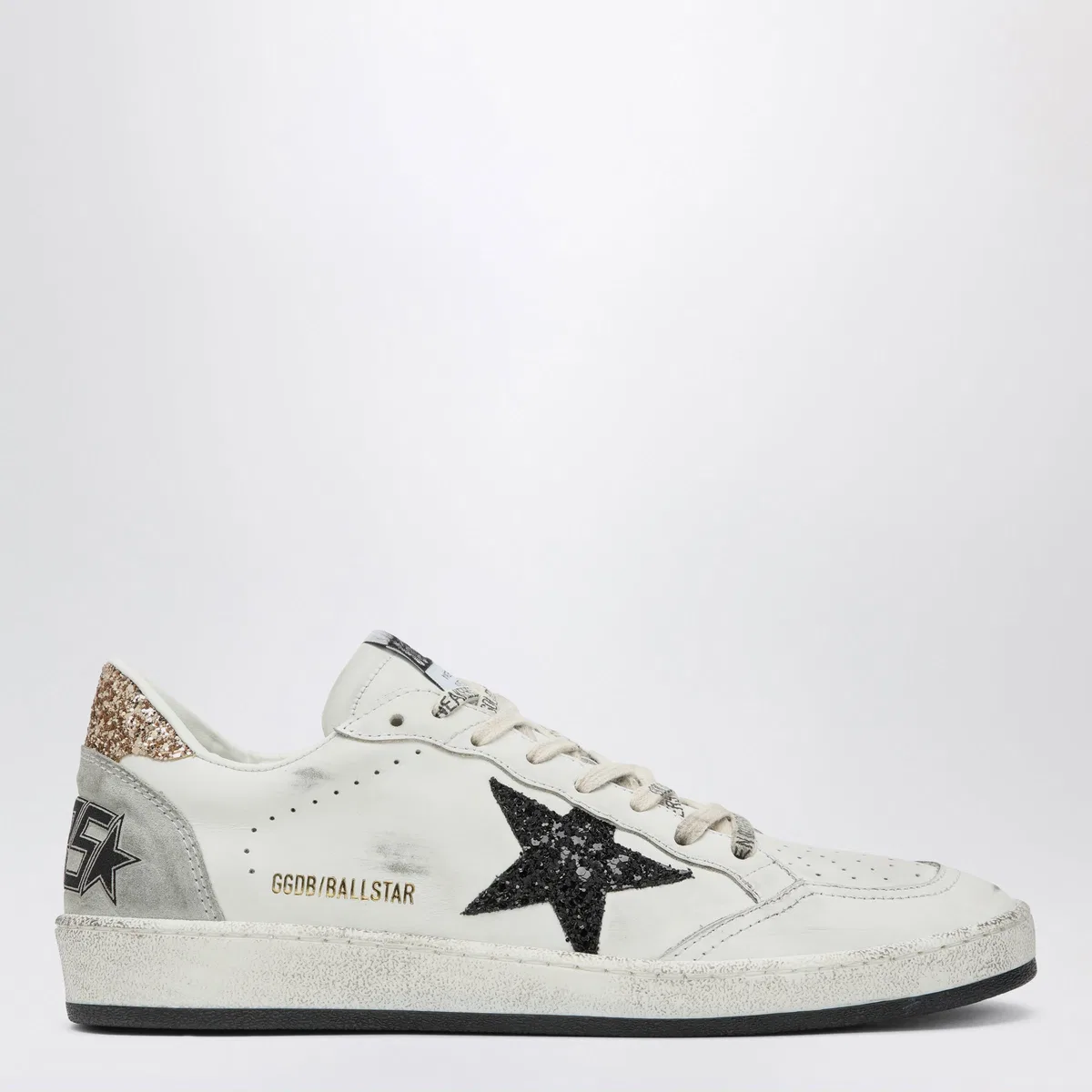 Golden Goose White And Black Ball Star Sneakers With 