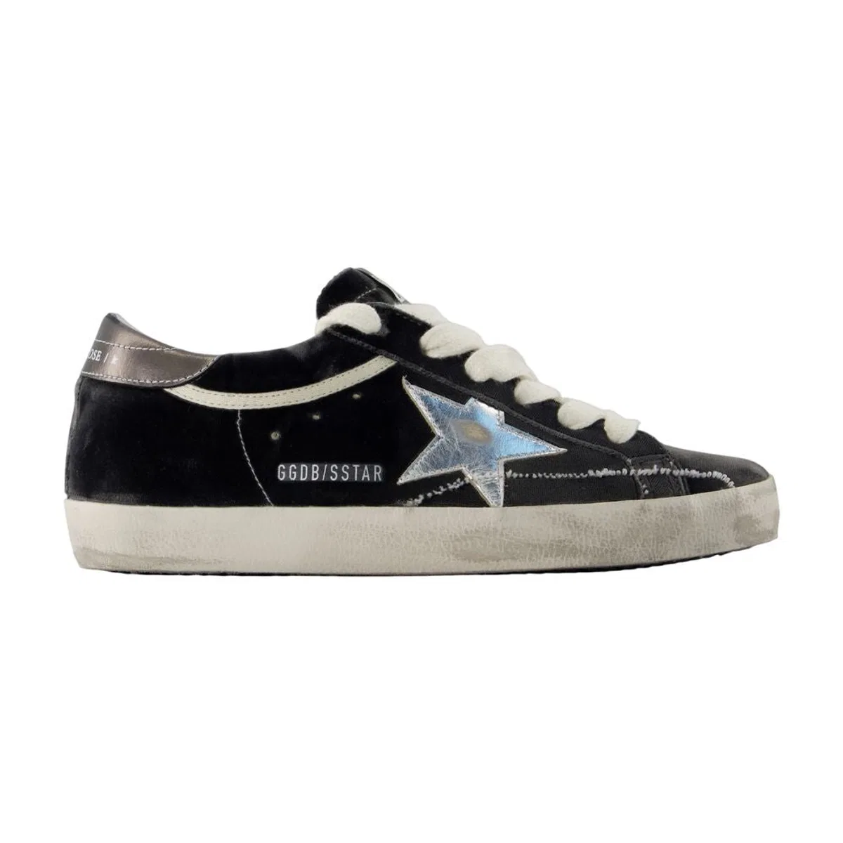 Golden Goose Dark Grey Silver Velvet Star