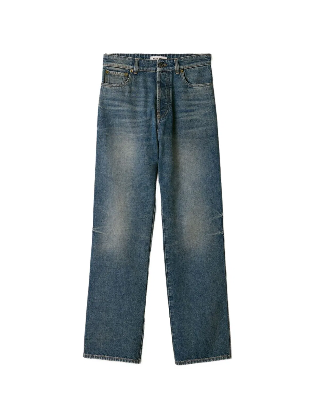 Miu Miu Straight Leg Cotton Denim Five Pocket Je