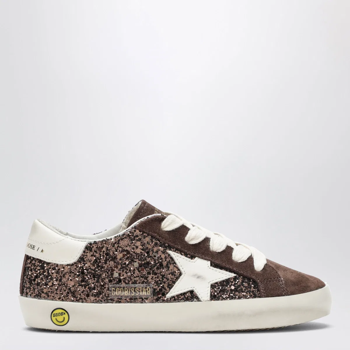 Golden Goose Super-Star Sneakers In Brown/Cream Glitt