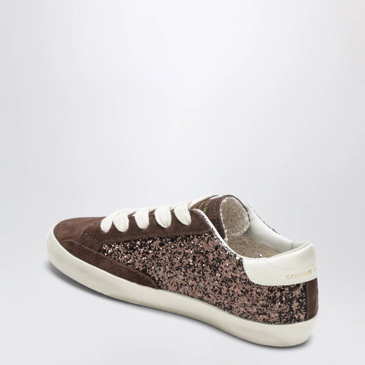Golden Goose Super-Star Sneakers In Brown/Cream Glitt
