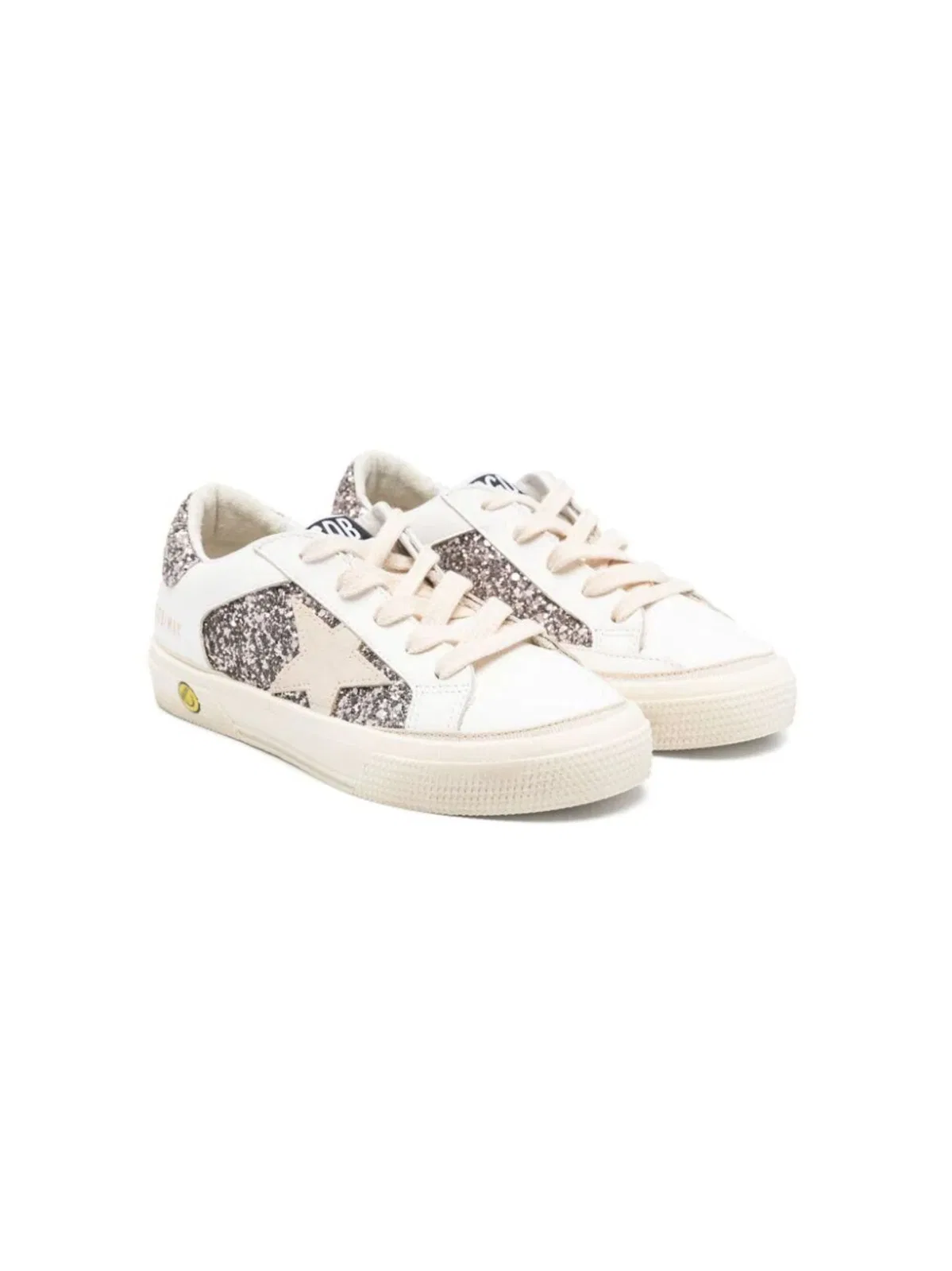 Golden Goose Kids "May" Leather And Glitter Upper Sue