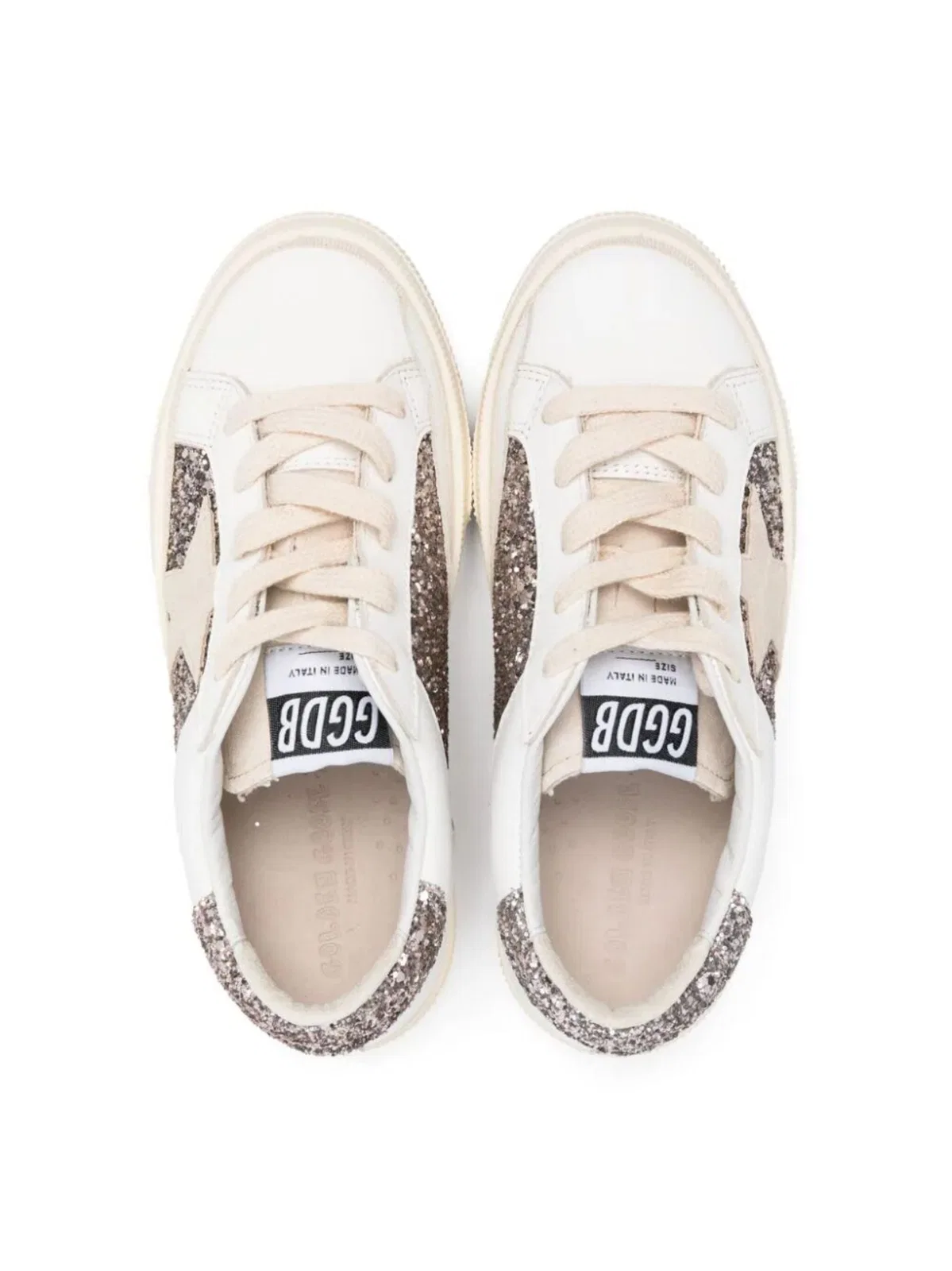 Golden Goose Kids "May" Leather And Glitter Upper Sue