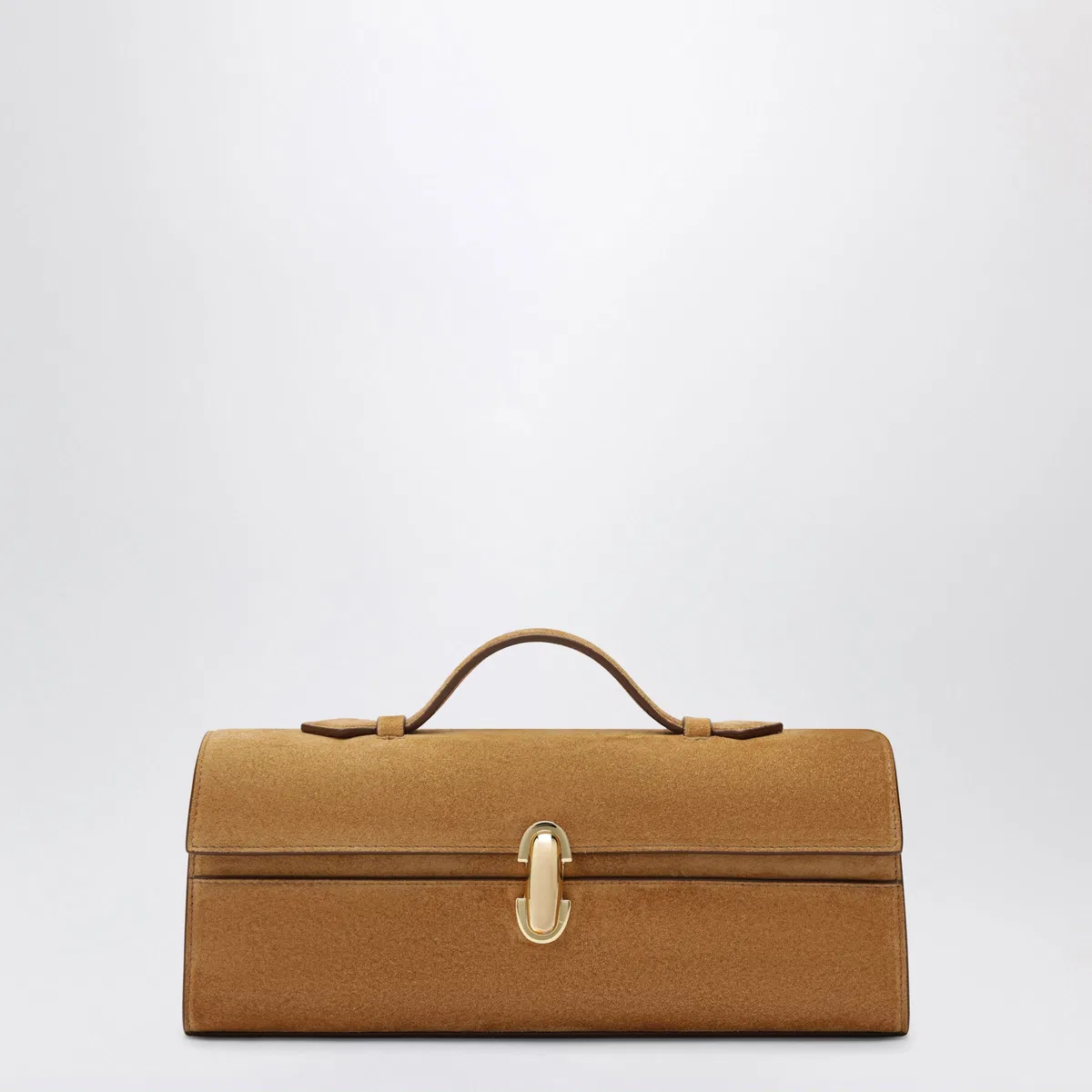 Savette Slim Symmetry Pouch In Light Brown Calf 