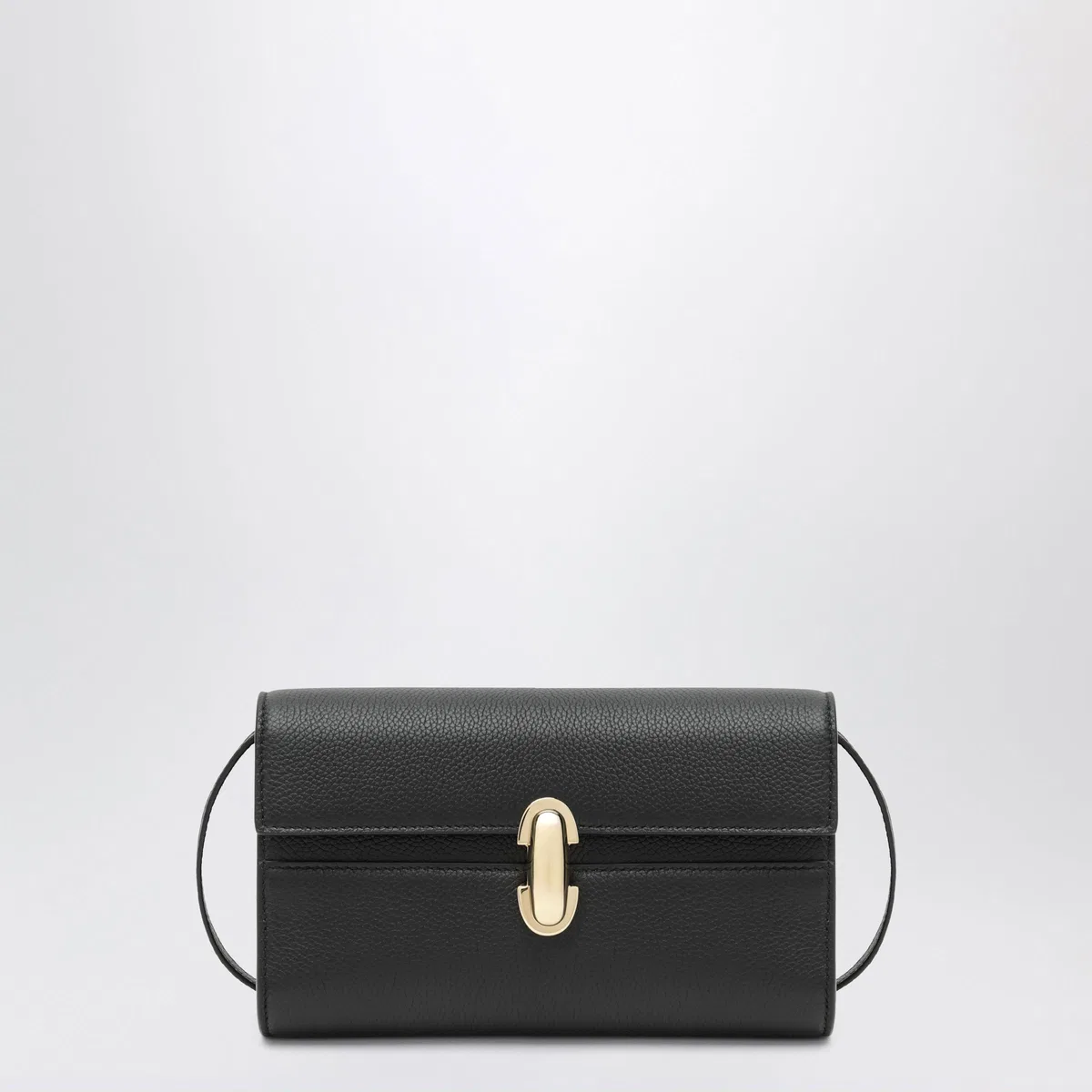 Savette Symmetry Mini Crossbody Bag In Black Lea