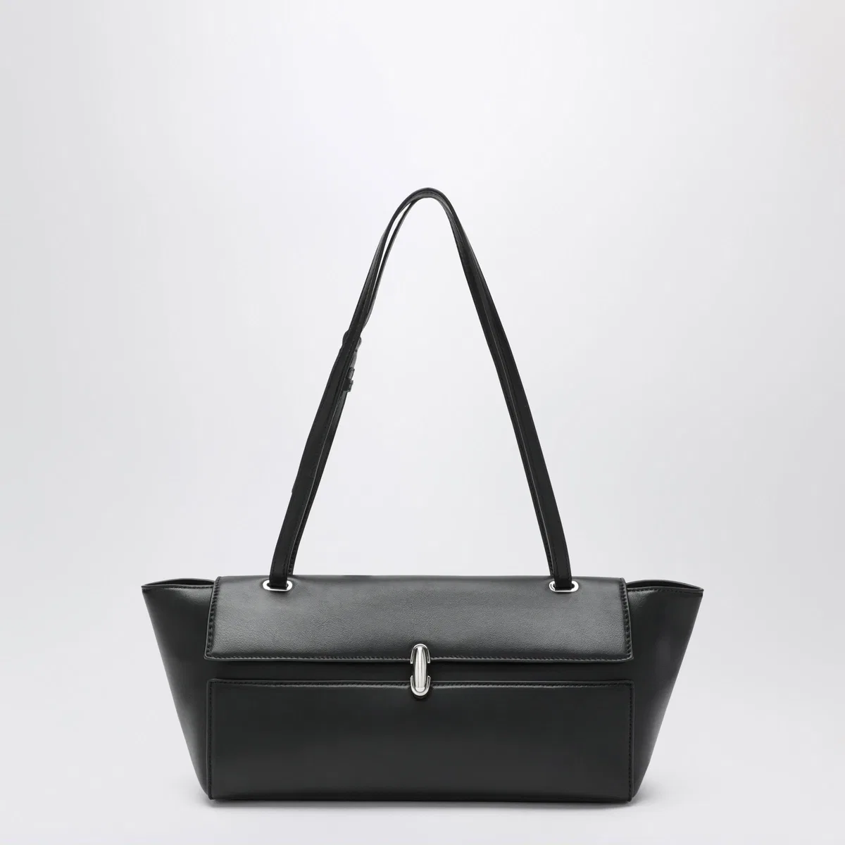 Savette Symmetry Trapeze Bag In Black Leather