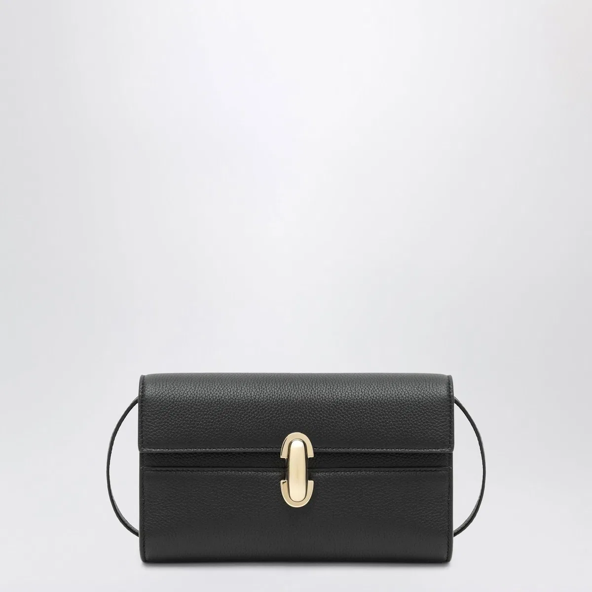 Savette Symmetry Mini Crossbody Bag In Black Lea