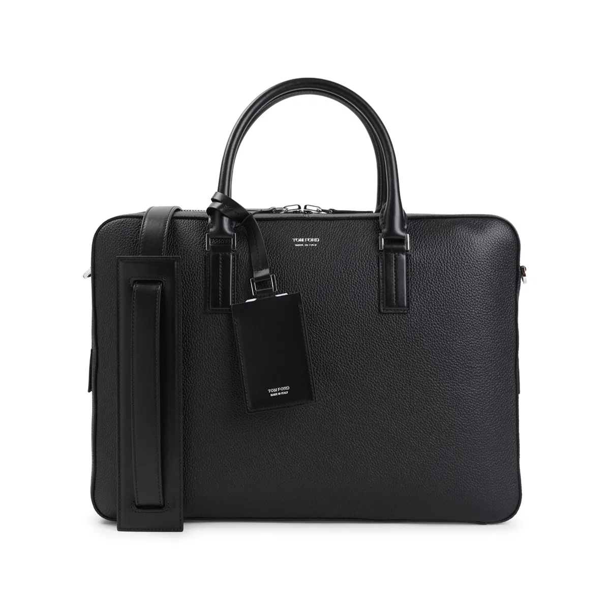 Tom Ford Black Soft Grain Leather Elliot Briefcas