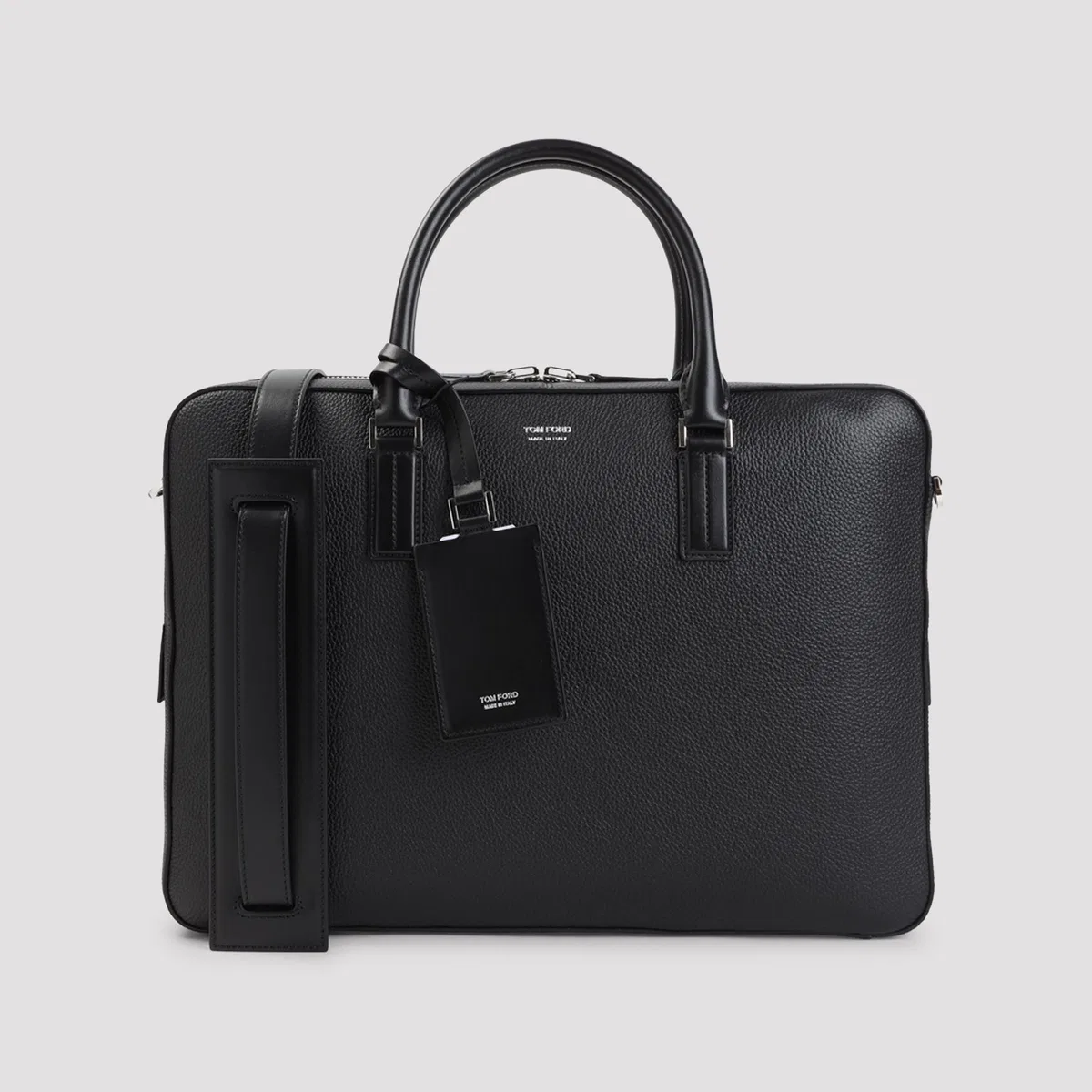 Tom Ford Black Soft Grain Leather Elliot Briefcas