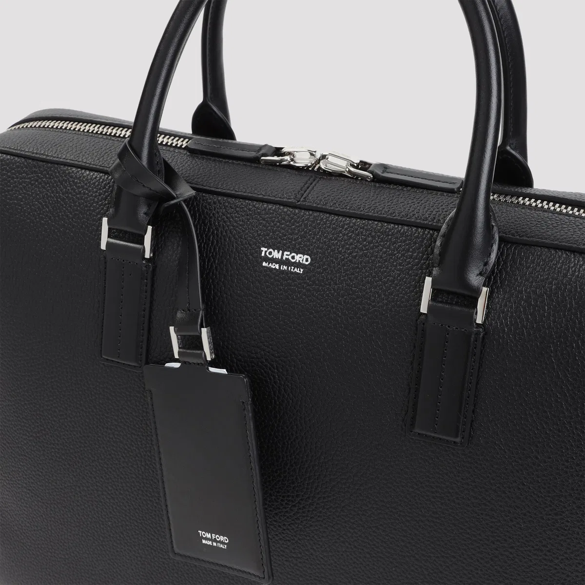 Tom Ford Black Soft Grain Leather Elliot Briefcas