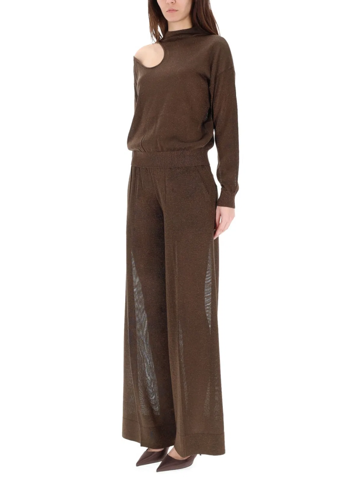 Circus Hotel Brown Viscose Blend Trousers