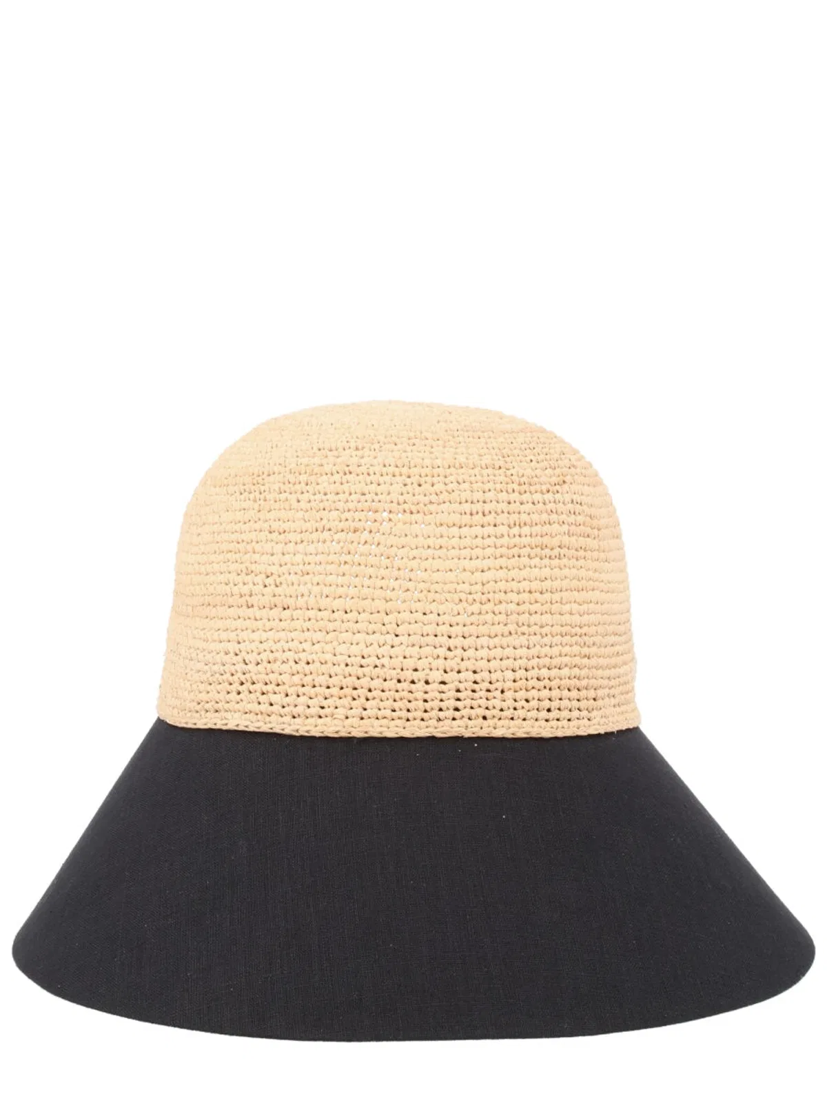 Helen Kaminski Beige Raffia And Linen Hat