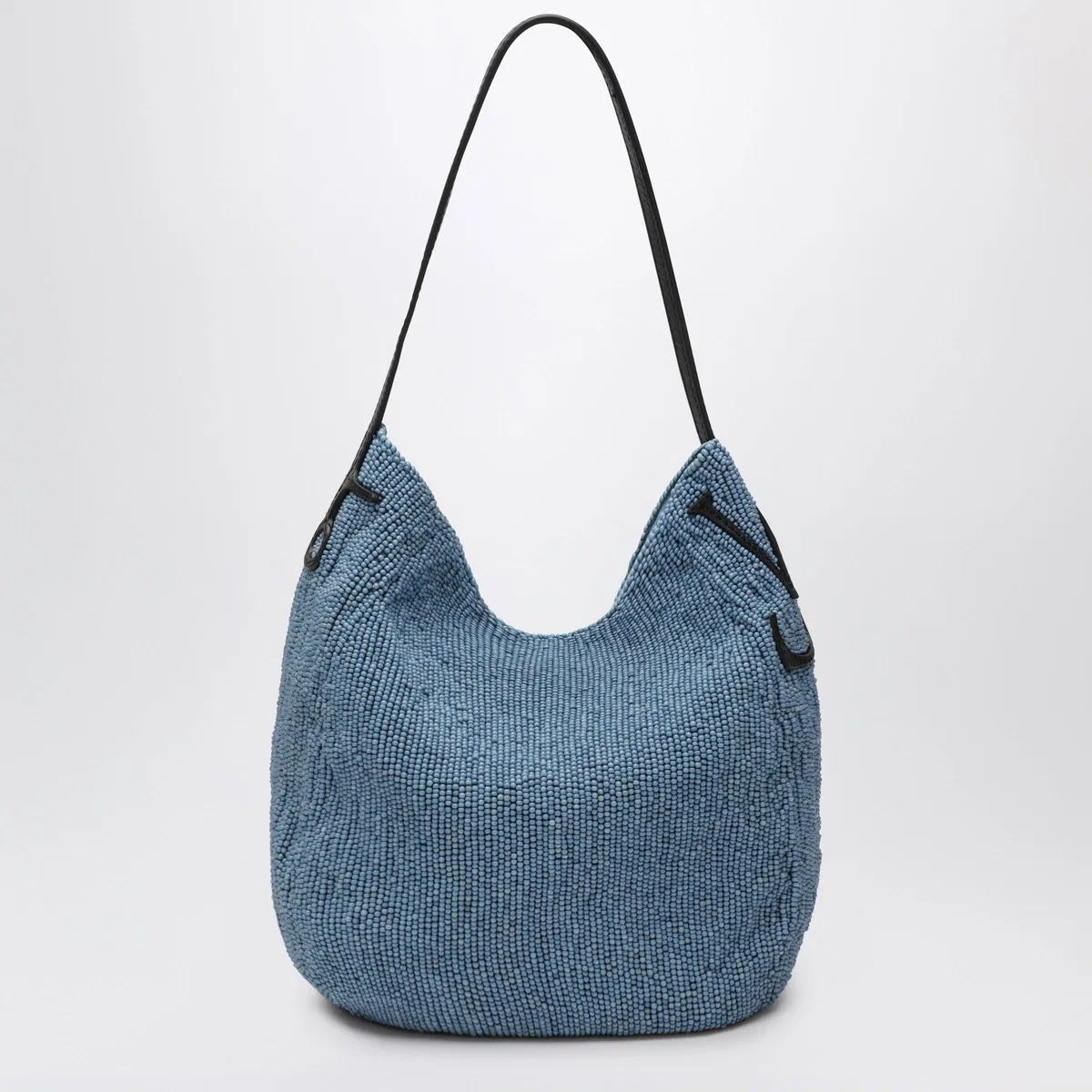 JW Anderson Small Bulb Bag In Blue Beads And Calf Le