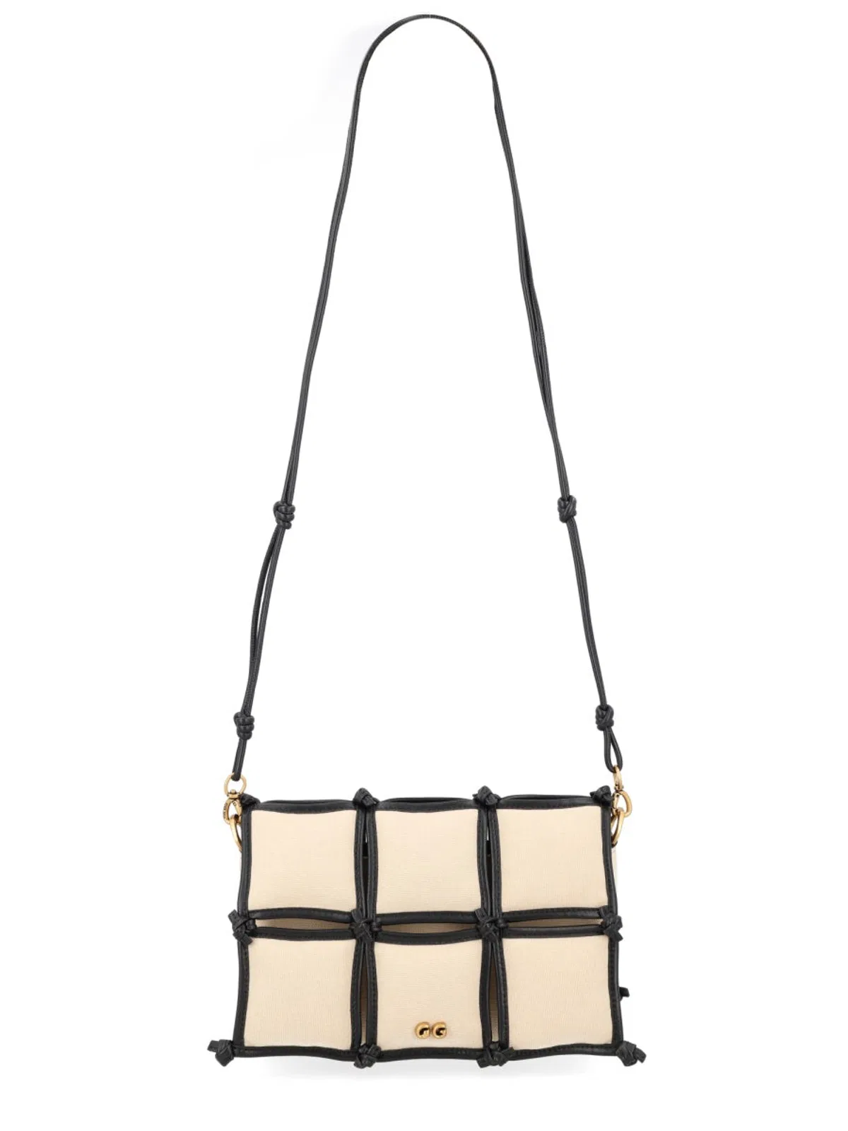 Cult Gaia Beige Cotton Canvas Cow Leather Brass Pl