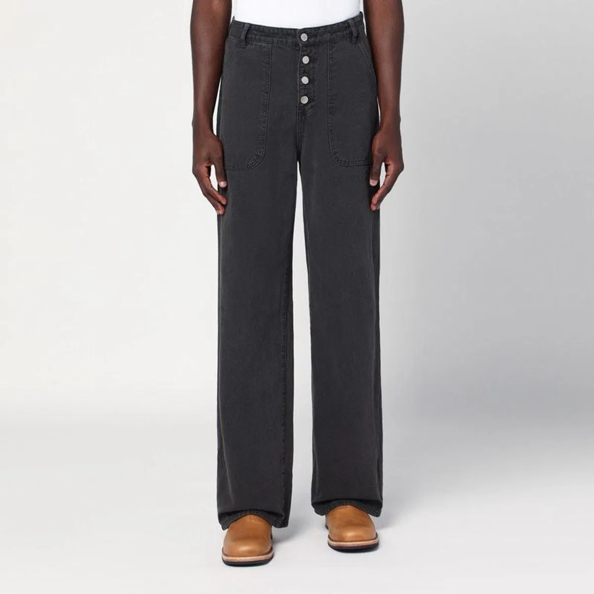 Basketcase gallery Wide-Leg Vintage Black Denim Pants
