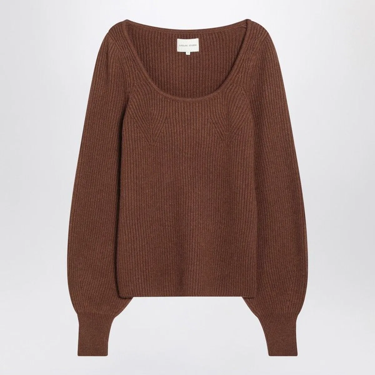 Loulou Studio Brown Ribbed Cashmere Jumper