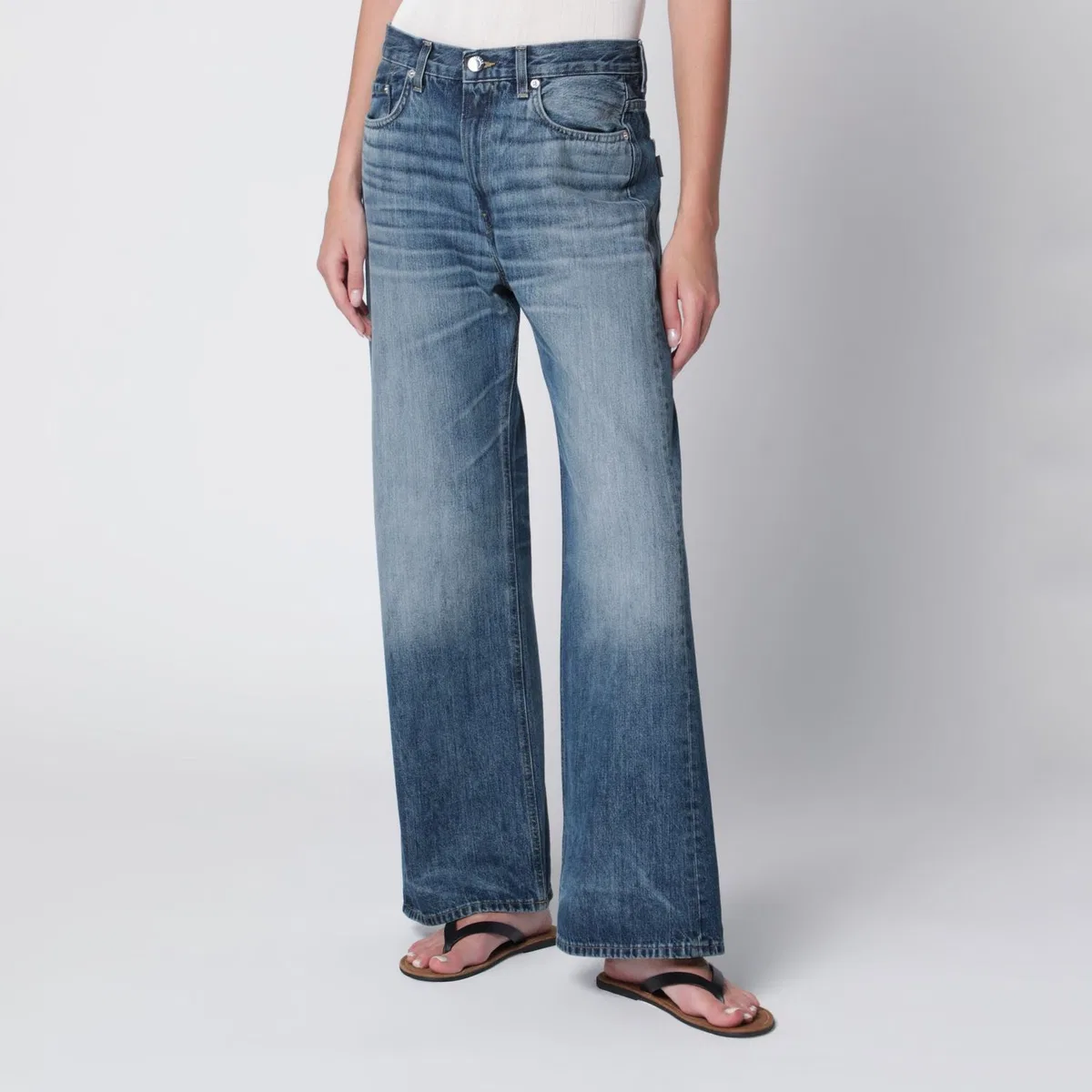 Haikure Wideleg Jeans In Blue Ryder Denim
