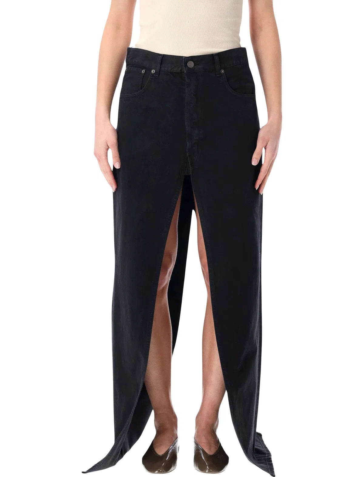Haikure Gana Bull Denim Skirt