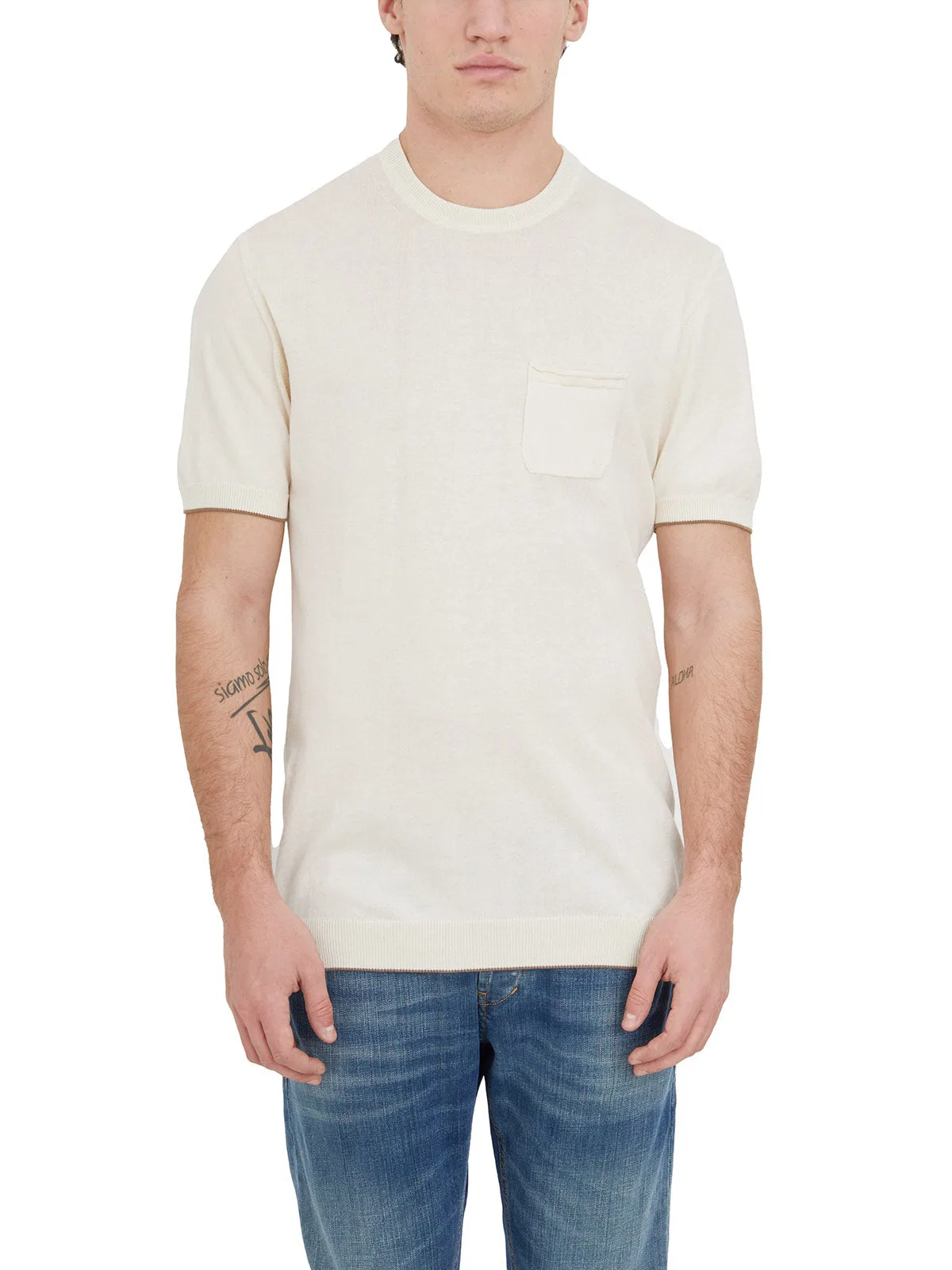 Daniele Alessandrini T-Shirt Girocollo Con Taschino