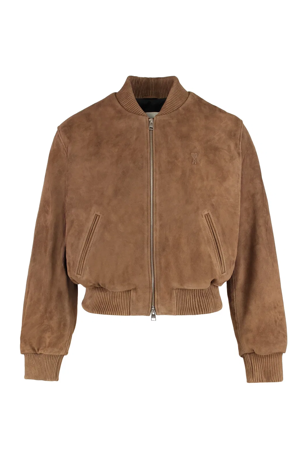 Ami paris Brown Suede Bomber Jacket