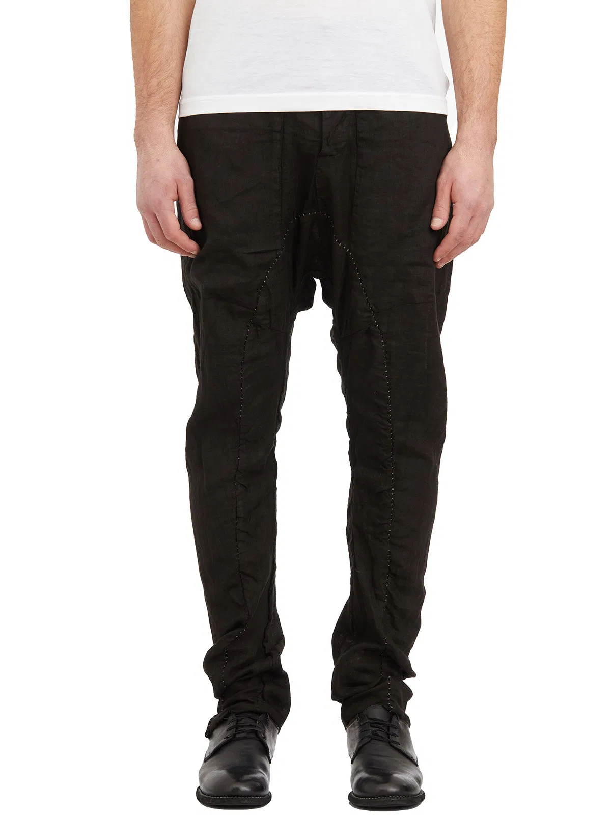 Masnada Pantalone In Lino Cavallo Basso