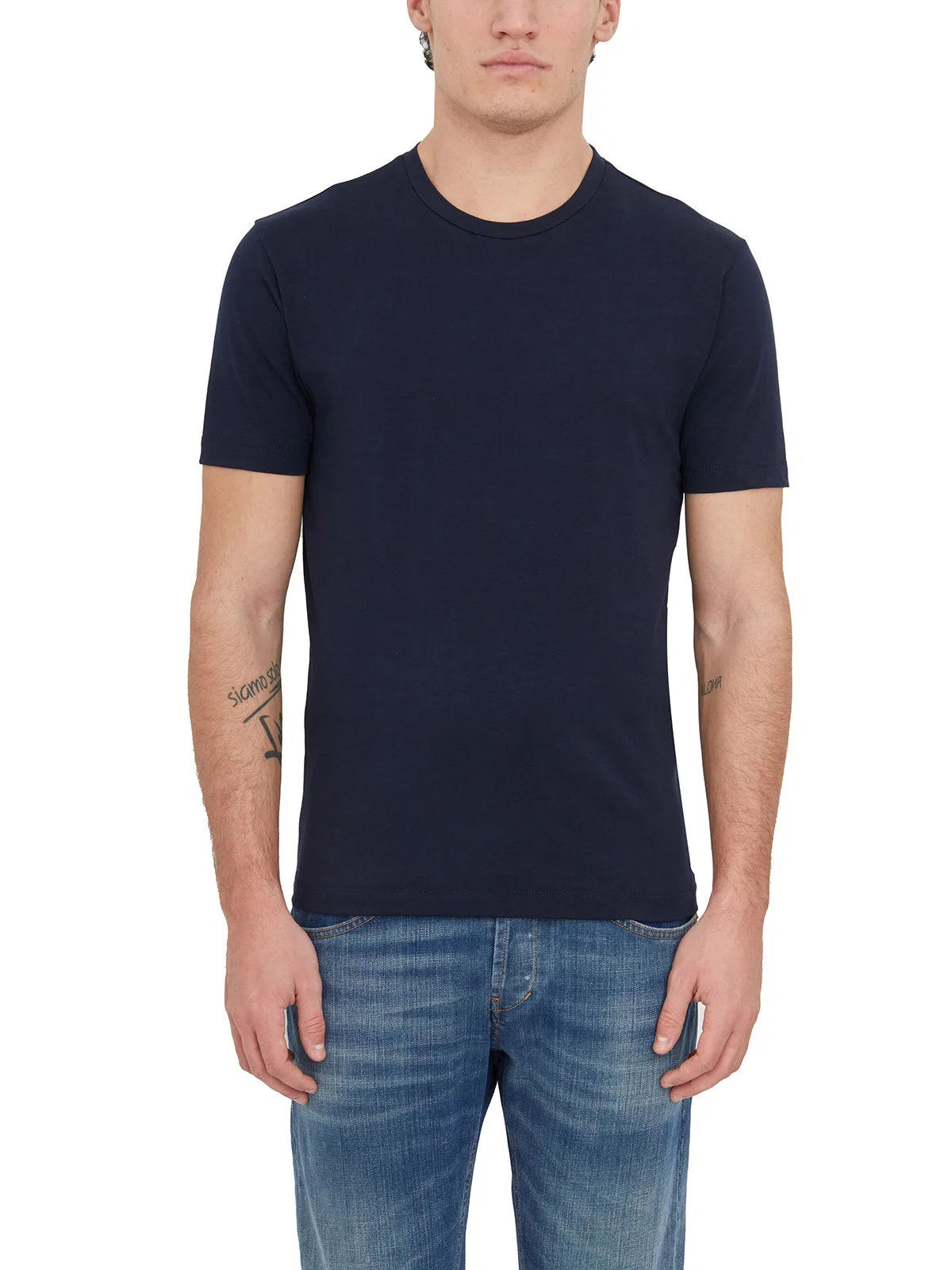 Daniele Alessandrini T-Shirt Girocollo In Cotone Stretch