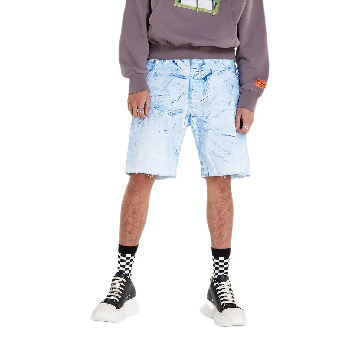 Heron Preston Overdyed Spray Canvas Shorts