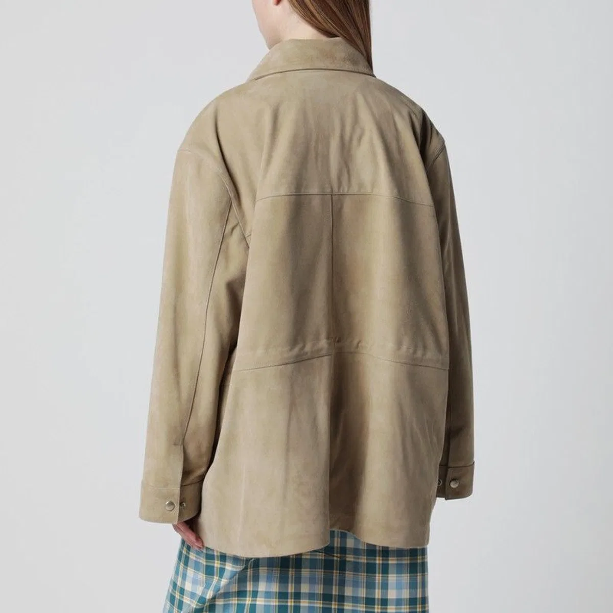 Halfboy Beige Suede Leather Parka
