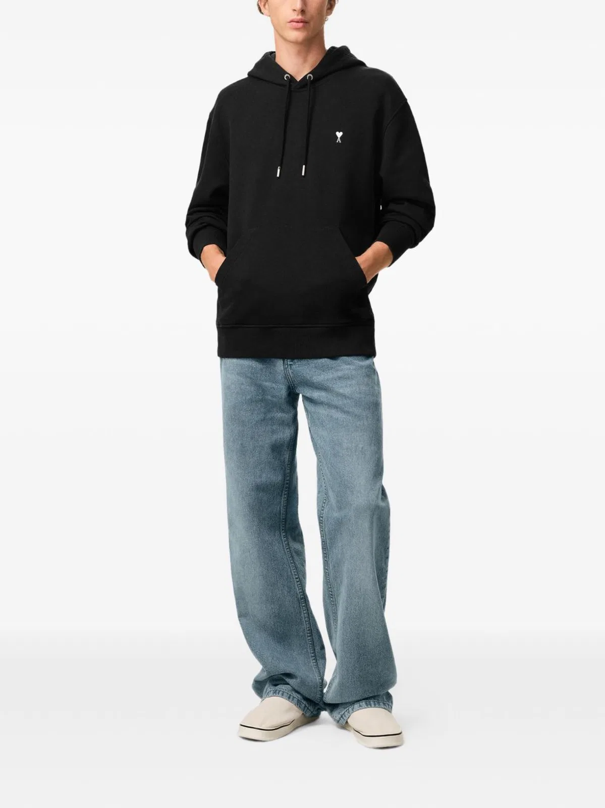 Ami paris Black Ami De Coeur Hooded Sweatshirt