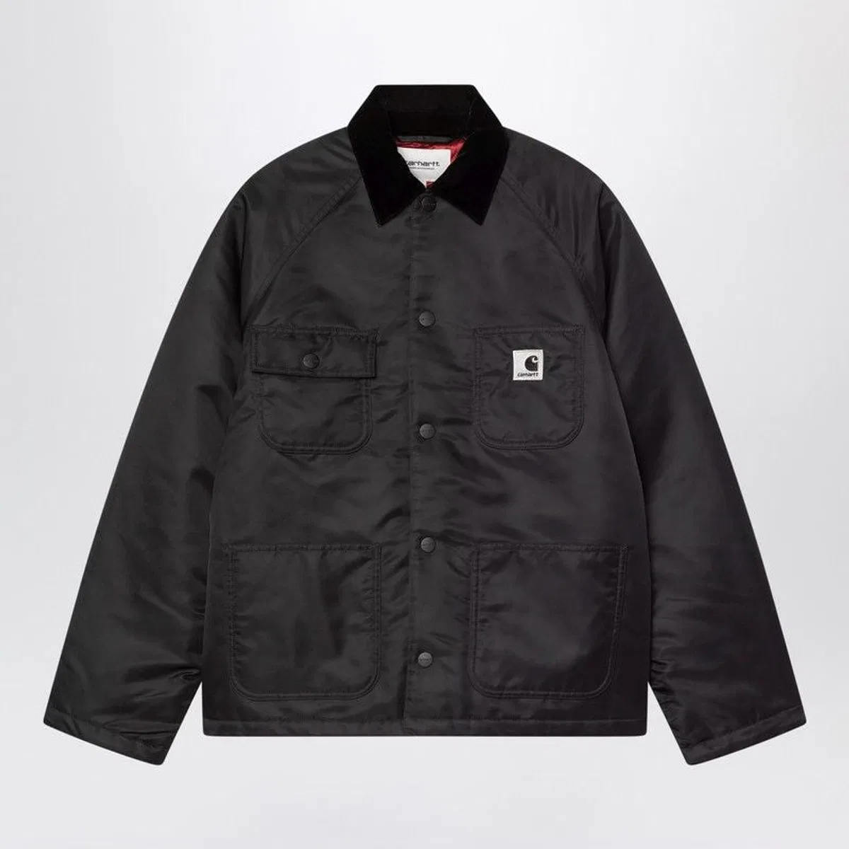 Carhartt Wip Alumni Chore Coat Jacket In Black Nylon