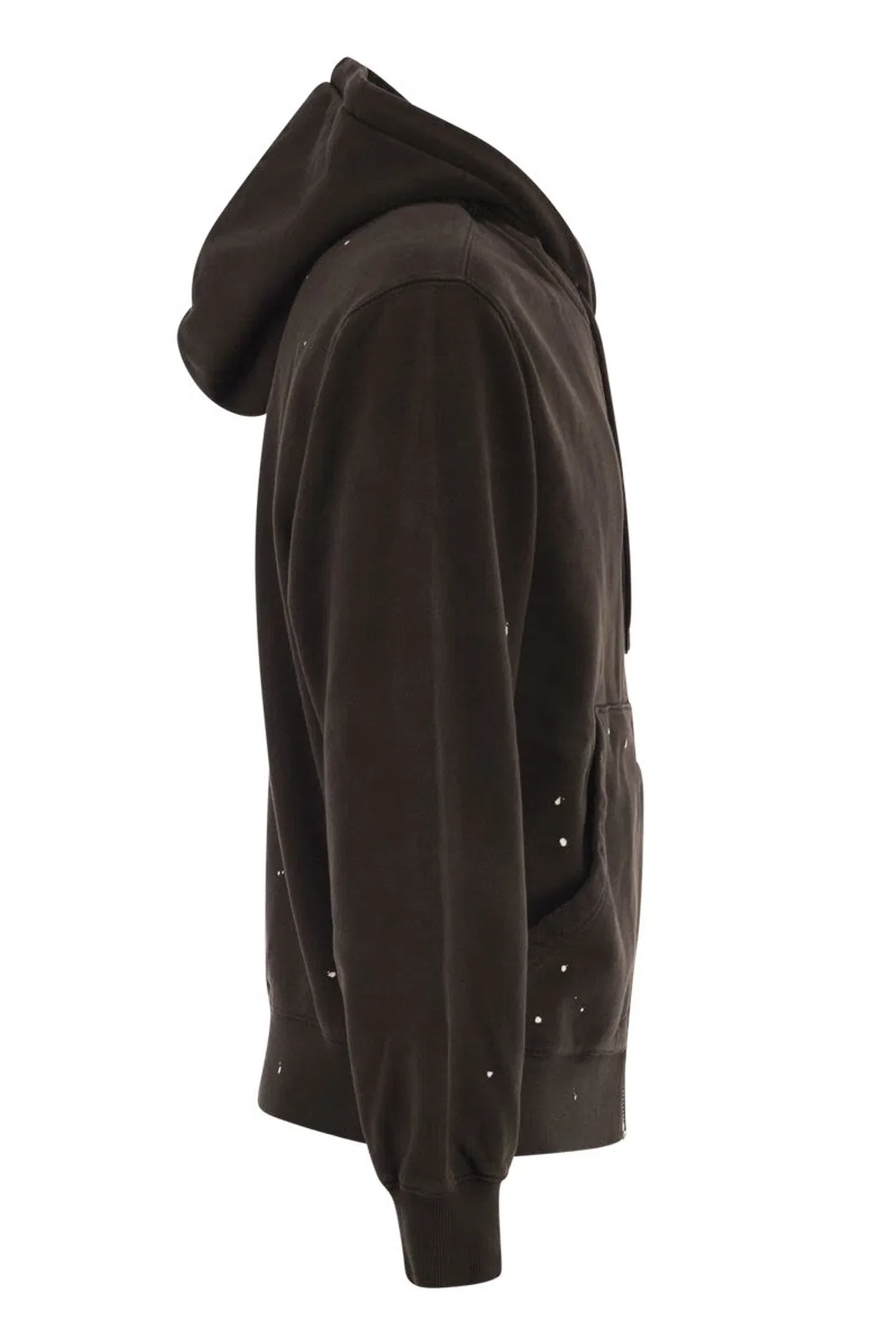 Carhartt Wip Zip-Up Hooded Sweatshirt With Paint Effe