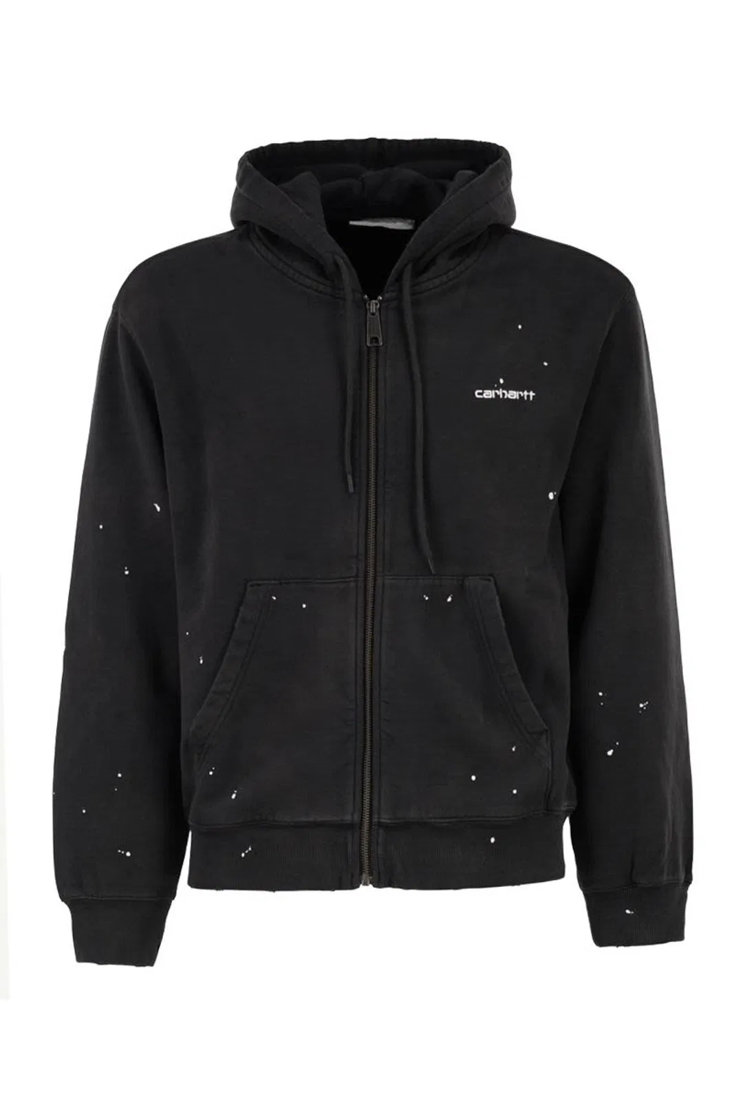 Carhartt Wip Zip-Up Hooded Sweatshirt With Paint Effe