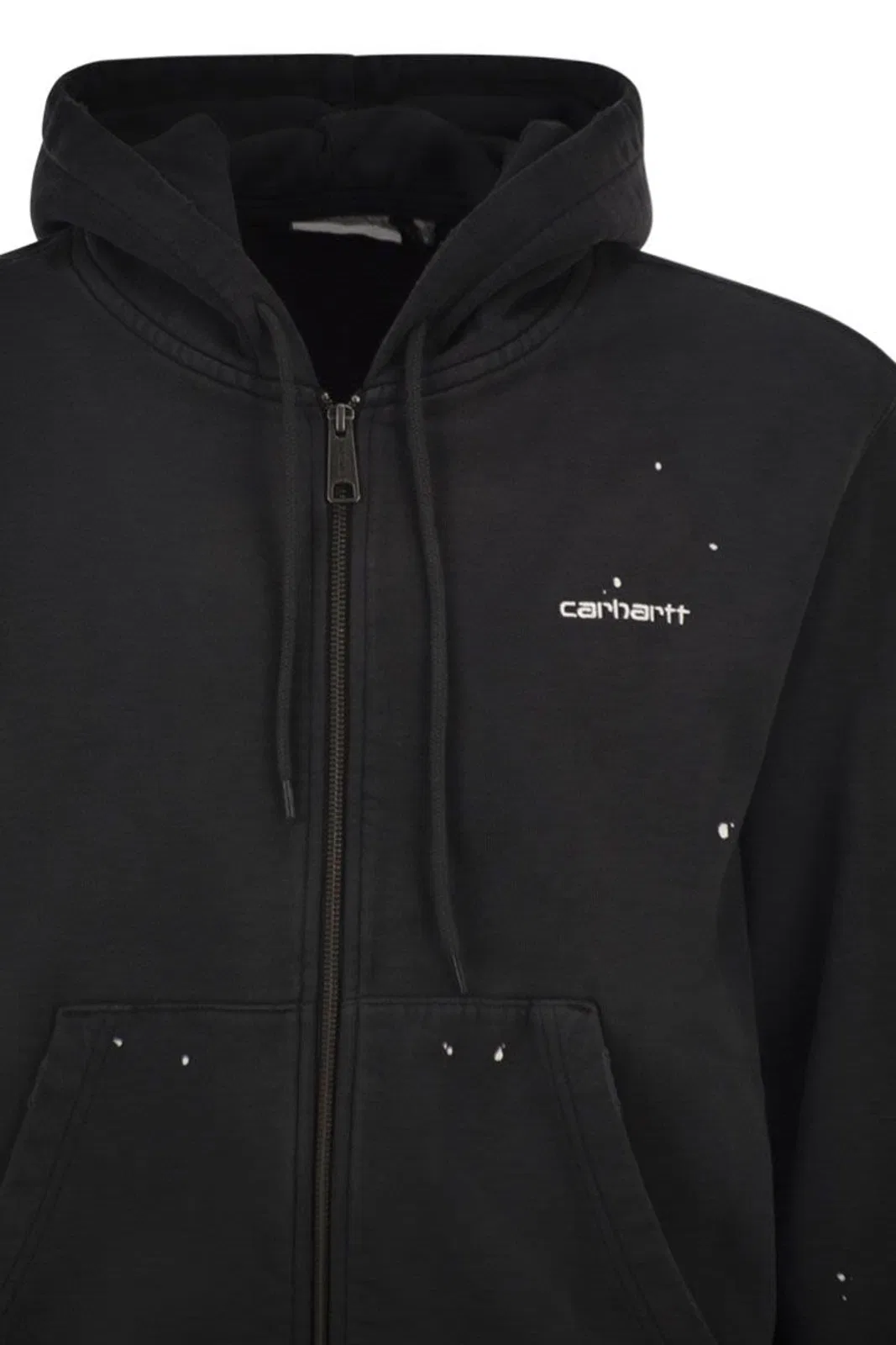Carhartt Wip Zip-Up Hooded Sweatshirt With Paint Effe