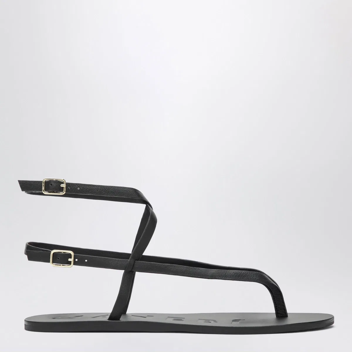 Manebí Black Smooth Leather Crossover Sandals
