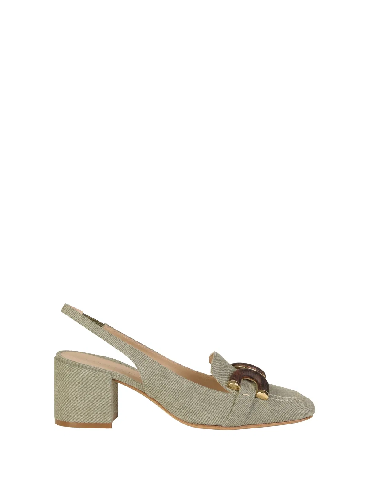 Roberto Festa Chanel Slingback In Khaki Jeans With Woo